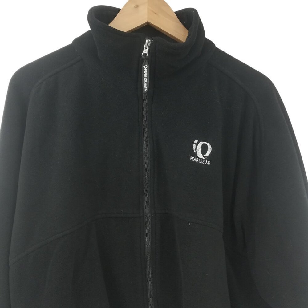 Pearl Izumi Full Zip Black Mock Neck Fleece Jacket Size L Mens Pockets Cycling - Picture 5 of 12